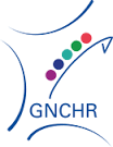 Logo du Groupement National de coopération handicaps rares. la France y est représentée par son conture, il y a l'acronyme GNCHR en bas dans la France et des points de couleurs en bias de gauche ) droite en partant du bas.