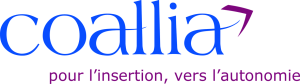 Logo de Coallia.Avec l'inscription Coallia pour l'insertion, vers l'autonomie